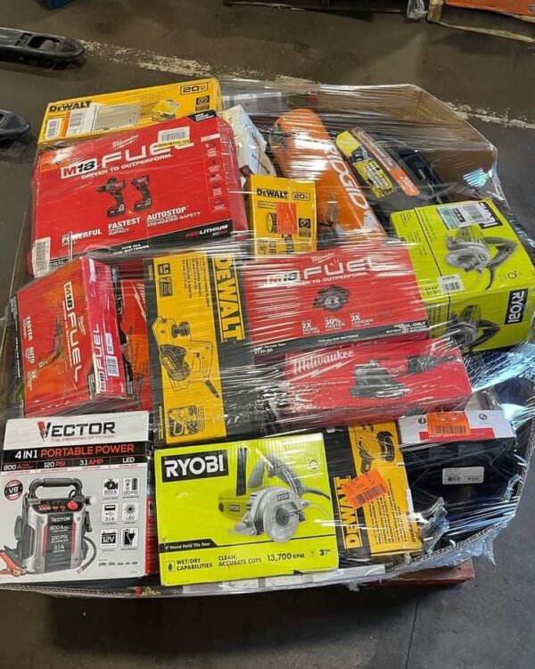 DeWALT and Milwaukee tool pallets