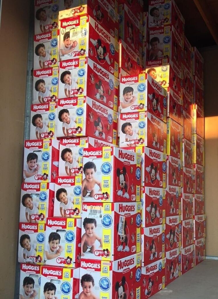 mixed diapers pallets