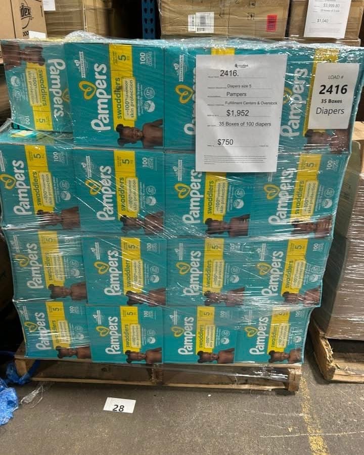 pampers diapers pallets