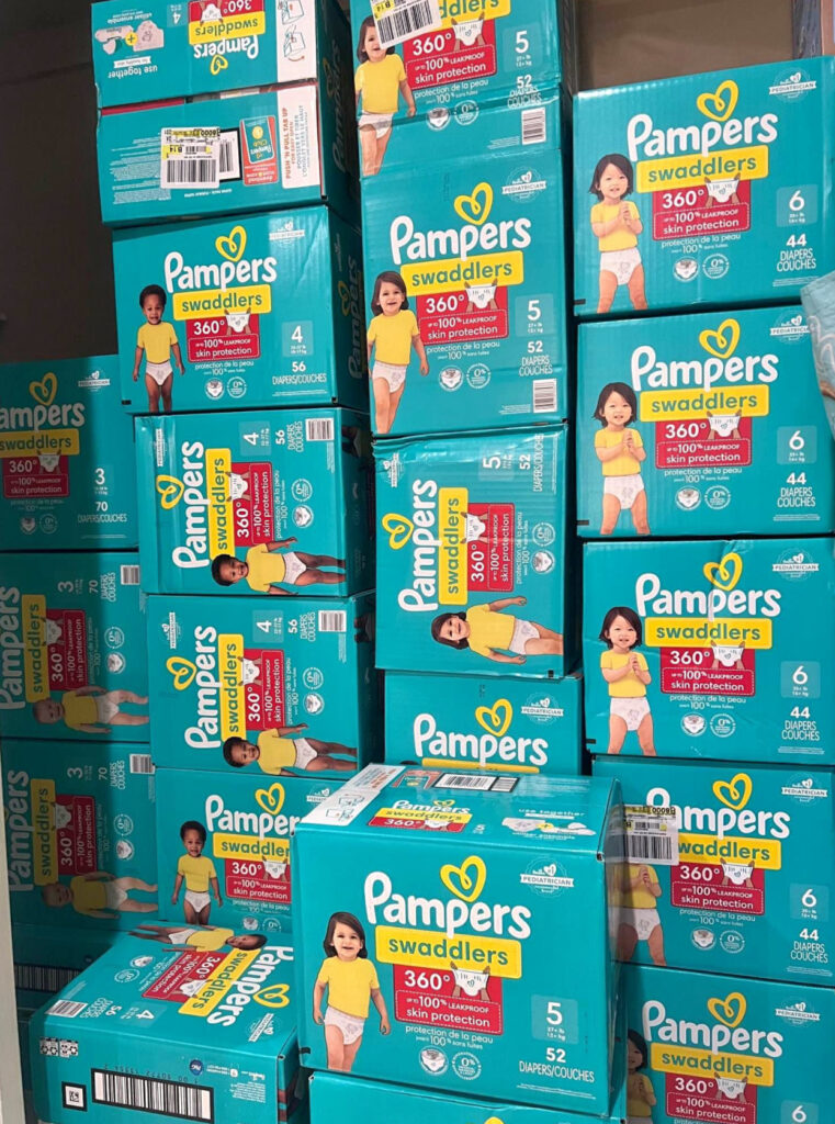 pampers diapers pallets