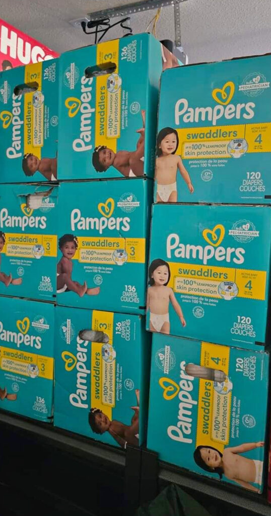 pampers diapers pallets